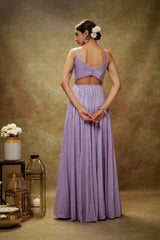 Lavender & gold sequin anarkali gown