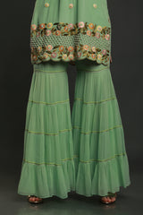 Cyan Kurta with garara and dupatta
