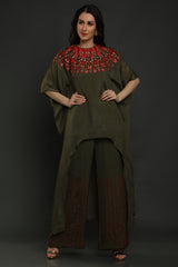 Dark Olive Kaftan with  pants