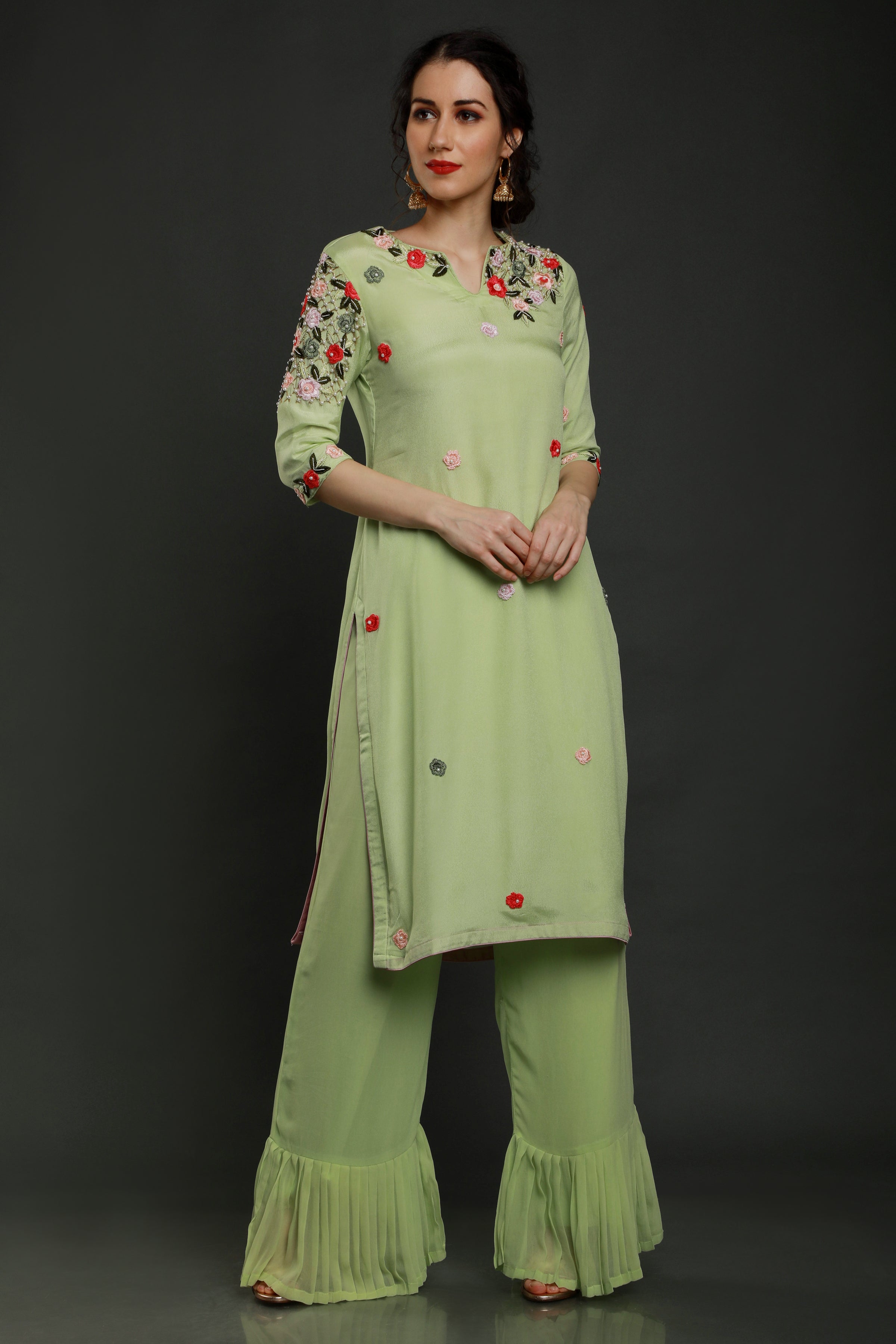 Dhara Kurta with pleated plazzo