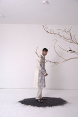 Chanderi Ivory Ogee Ombre Kurta With Pants