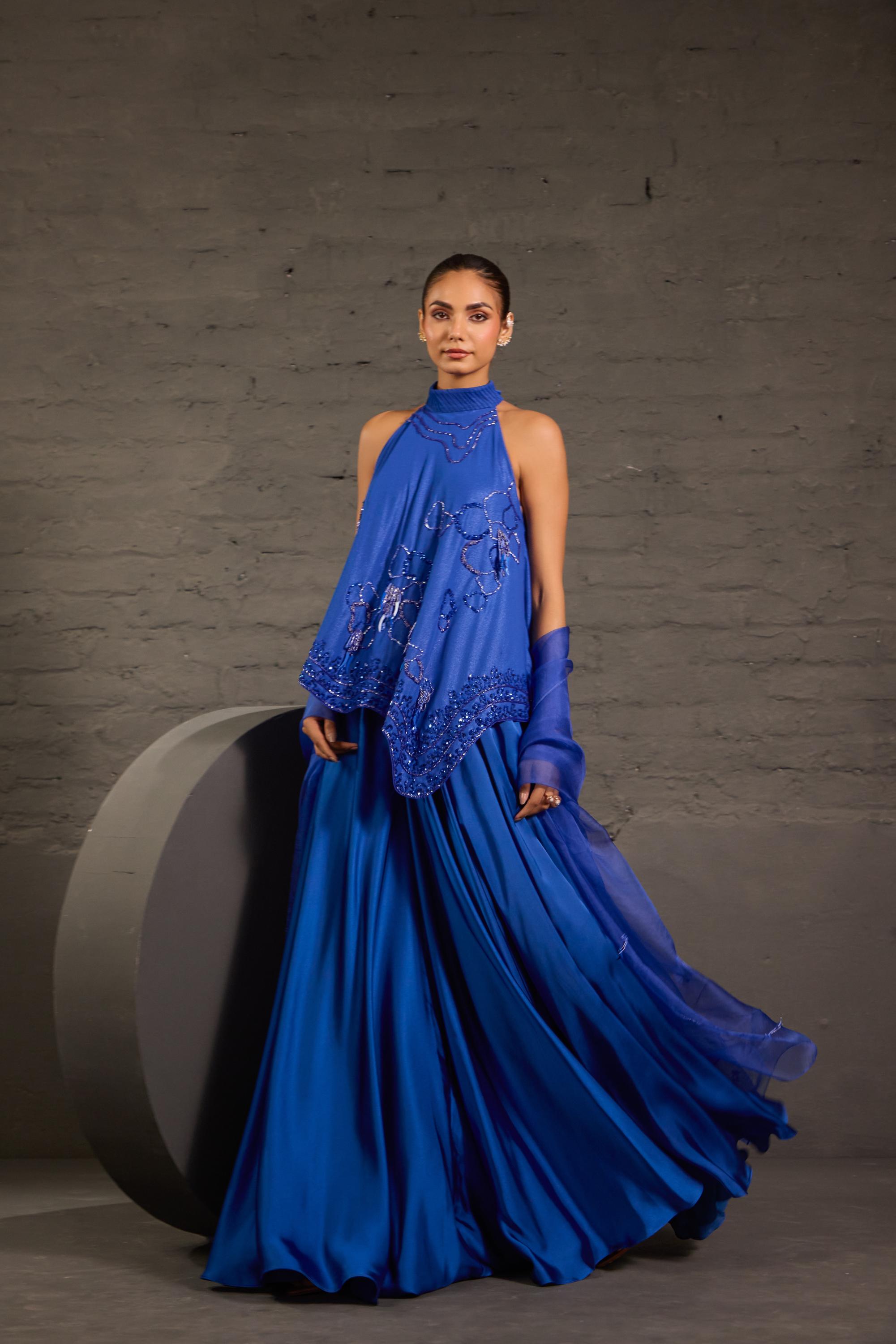 Asymmetric Flowy Tunic And Bias Cut Flared Sharara