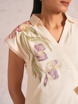 Painted Petals Wrap Dress