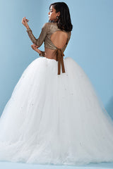 White Hand Embroidered Lehenga