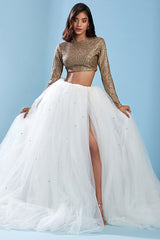 White Hand Embroidered Lehenga