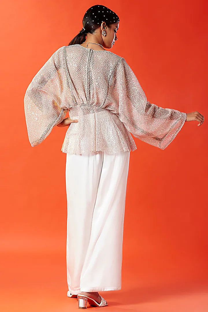 Blush Pink Lace Handmade Kaftan Top
