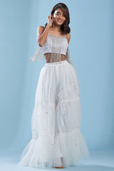 Crystal Tulle Tiered Sharara Set