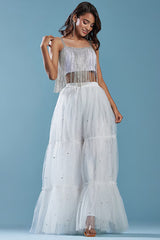 Crystal Tulle Embroidered Top