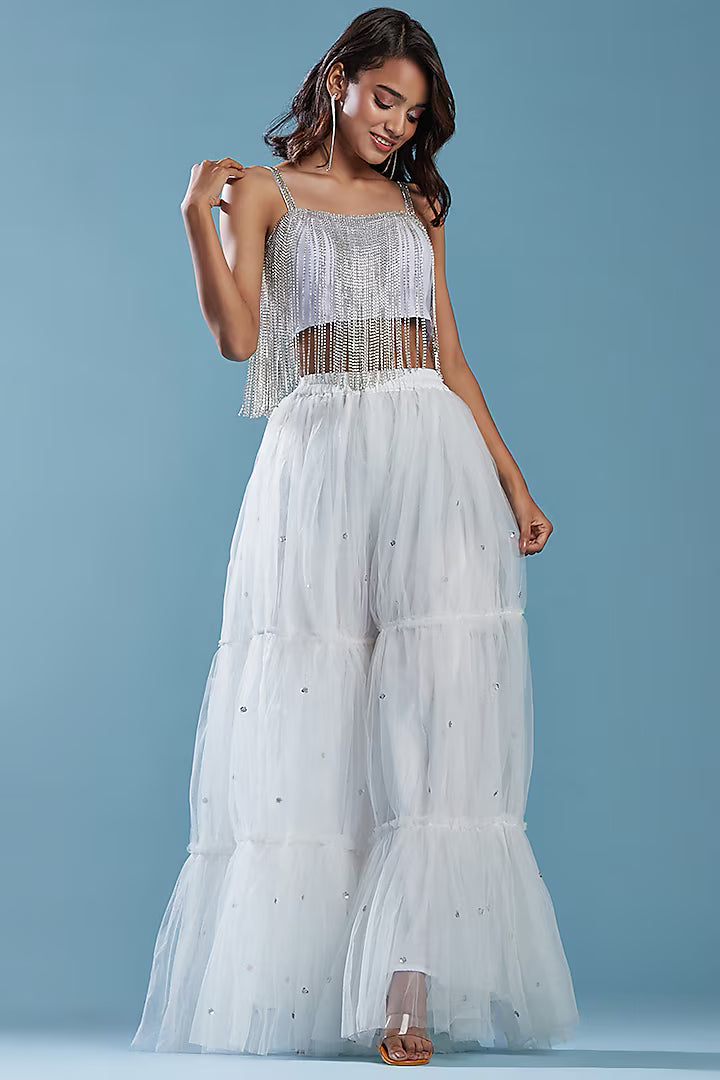 Crystal Tulle Embroidered Top