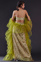 Olive Mesh & Tulle Skirt Set