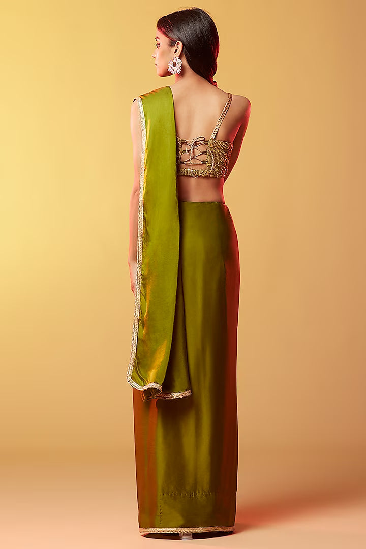 Olive Gajji Silk Saree