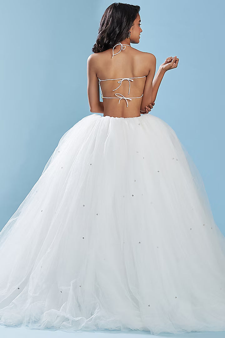 Crystal Tulle Lehenga Set