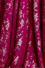 Hot Pink Recycled Polyester Foil Printed Lehenga Set