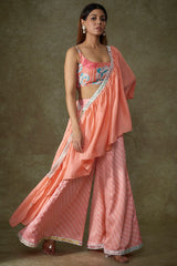 Pink Muslin Printed Scoop Blouse