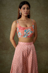 Pink Muslin Printed Scoop Blouse