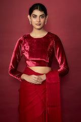 Pink Zari Chiffon Saree Set