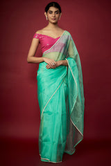 Mint Organza Saree Set