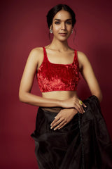 Black Organza Saree Set