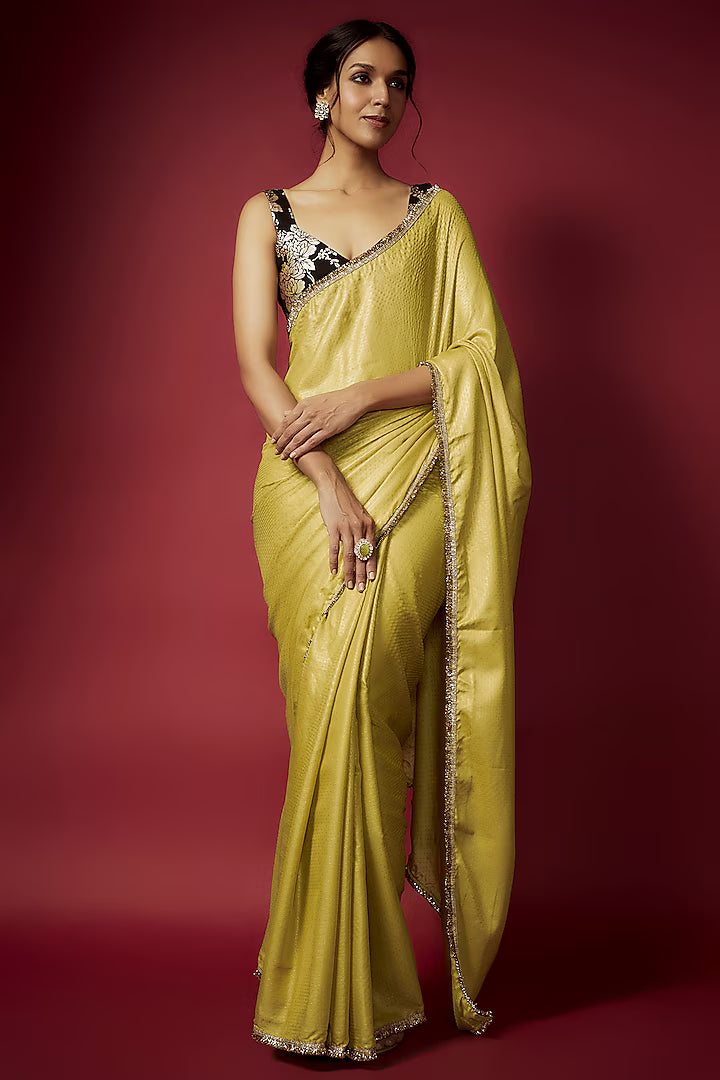 Dusty Gold Recycled Polyester Sitara Foil Printed Gown