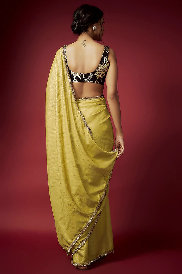 Dusty Gold Recycled Polyester Sitara Foil Printed Gown