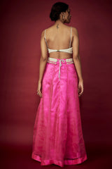 Neon Pink Organza Lehenga Set