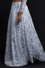 White Recycled Polyester Lehenga Set