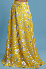 Yellow Recycled Polyester Lehenga Set