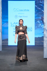 sable black fish tail skirt withblouse and  jacket