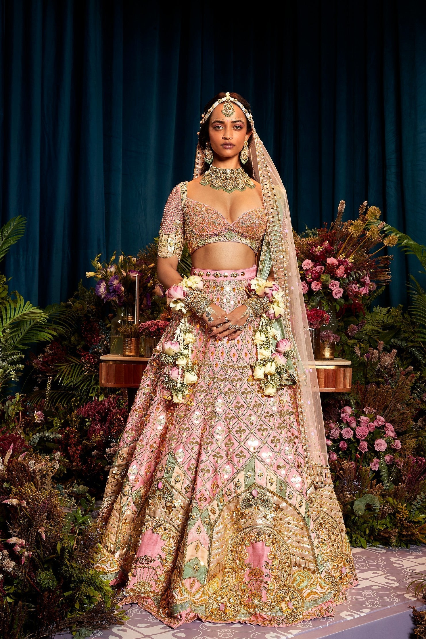 ALICE - BABY PINK ROYAL CARRIAGE LEHENGA SET