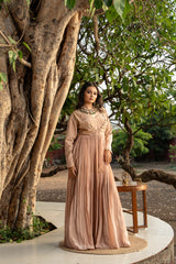 Dusty Mauve handwork  Gown with jacket