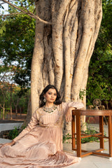 Dusty Mauve handwork  Gown with jacket