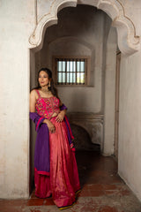 Fuchsia bloom Lehenga set