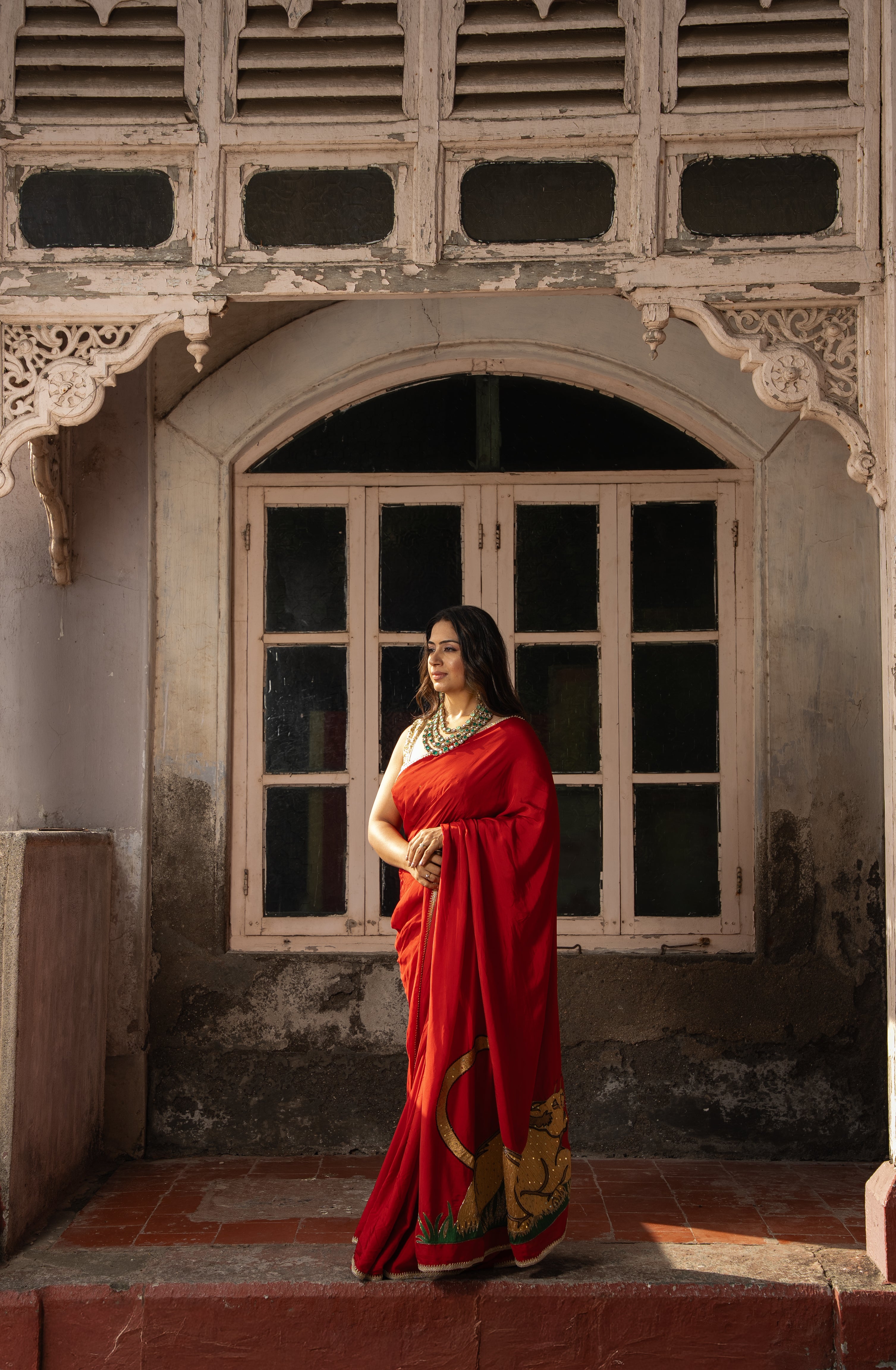 Red Lioness Saree