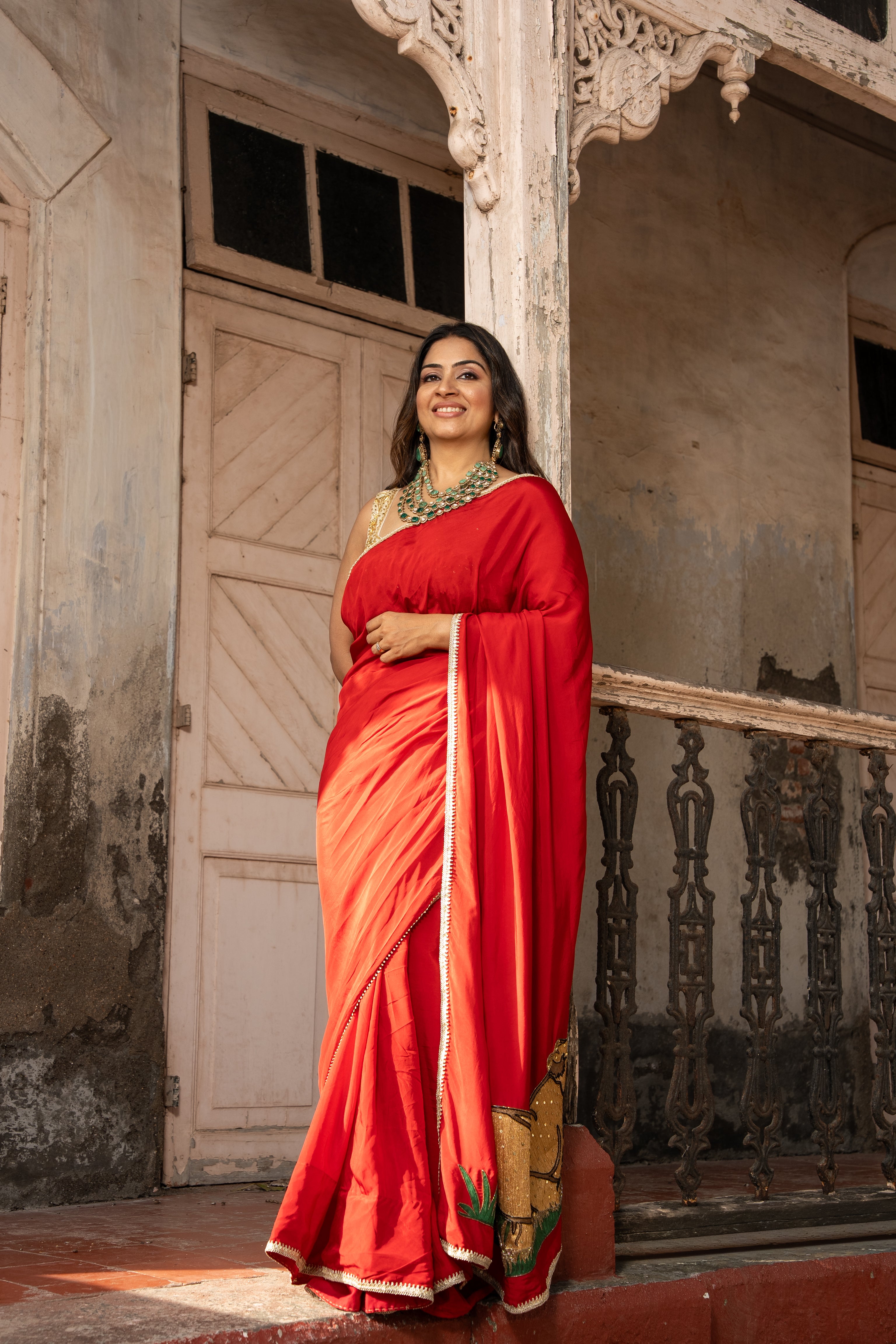 Red Lioness Saree