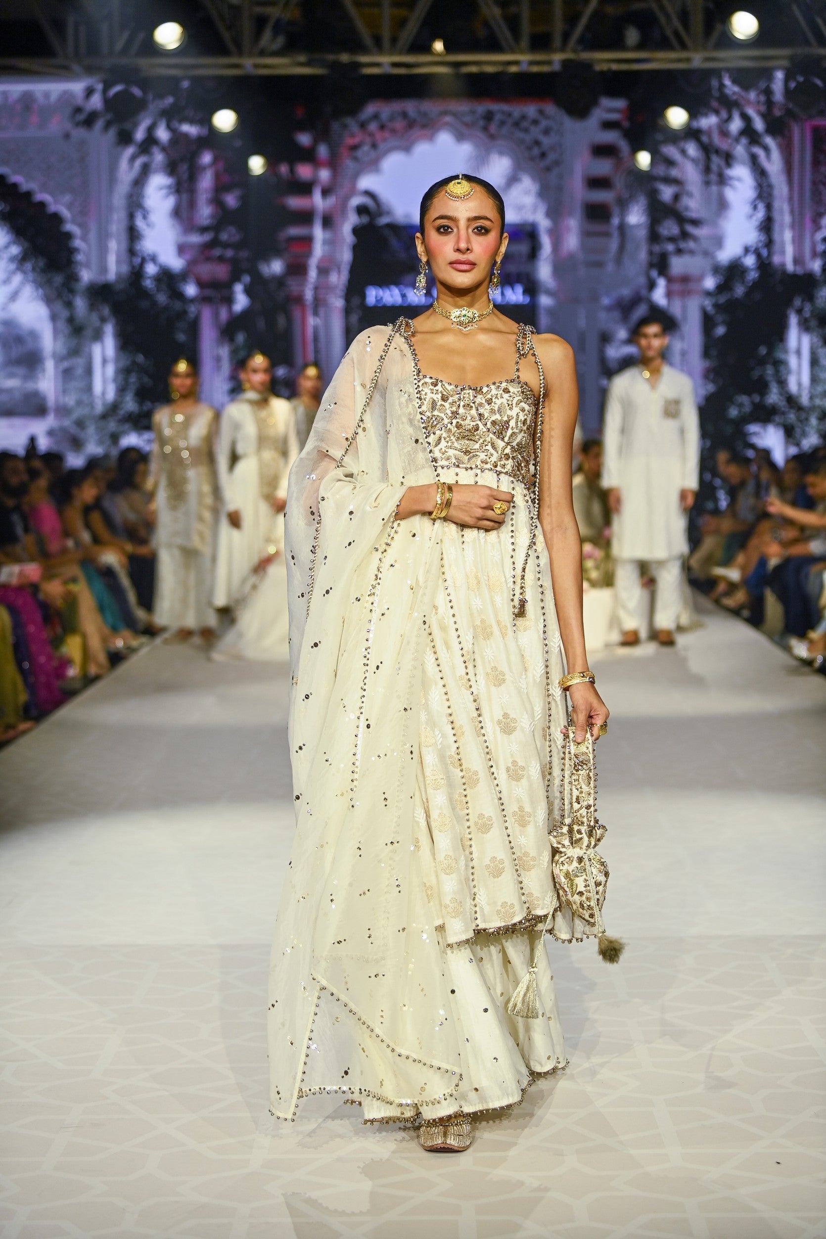 Fiza Strapless Anarkali With Sharara And Dupatta
