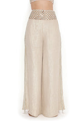 Rose Pink Embroidered Back Tie-Up Choli With Pant