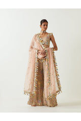 ROSE PINK EMBROIDERED CHOLI AND SHARARA WITH EMBROIDERED DUPATTA