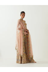 ROSE PINK EMBROIDERED CHOLI AND SHARARA WITH EMBROIDERED DUPATTA