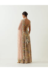 ROSE PINK EMBROIDERED CHOLI AND SHARARA WITH EMBROIDERED DUPATTA