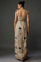 Off-White Embroidered Choli And Skirt With Dupatta