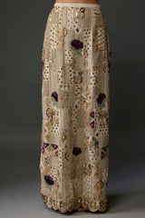 Off-White Embroidered Choli And Skirt With Dupatta