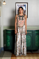 Kainat Ochre Forest Whisper Printed Embroidered Back Tie-Up Choli And Sharara