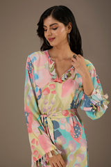 Euphoria Printed Long Beyza Kaftan