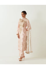 ROSE PINK EMBROIDRED YOKE KURTA AND PANT WITH DUPATTA