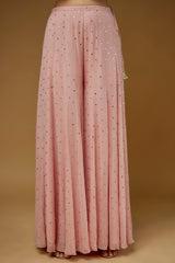 Rose Pink Embroidered Kurta And Sharara With Embroidered Dupatta