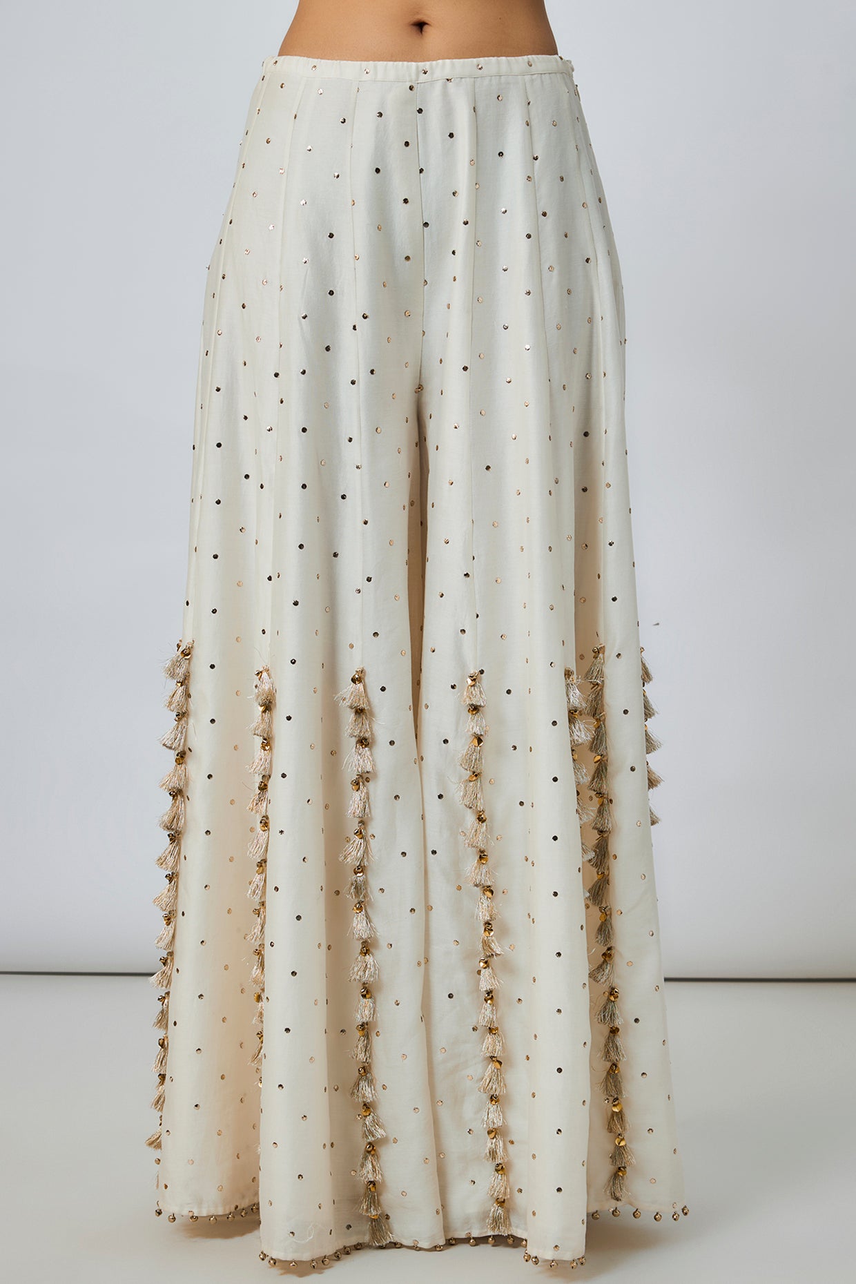 Off White Embroidered Kurta And Sharara With Embroidered Dupatta