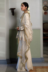 Afreen Stone Mukaish Silkmul Embroidered Kurta And Heavy Mukaish Silkmul Sharara With Mukaish Net Dupatta