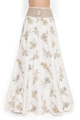 Off-White Embroidered Choli And Lehenga With Embroidered Dupatta