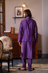 Purple Embroidered Bandi With Kurta And Churidar