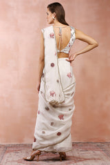 Off White Gulbagh Embroidered Choli With Pre-stitched Saree